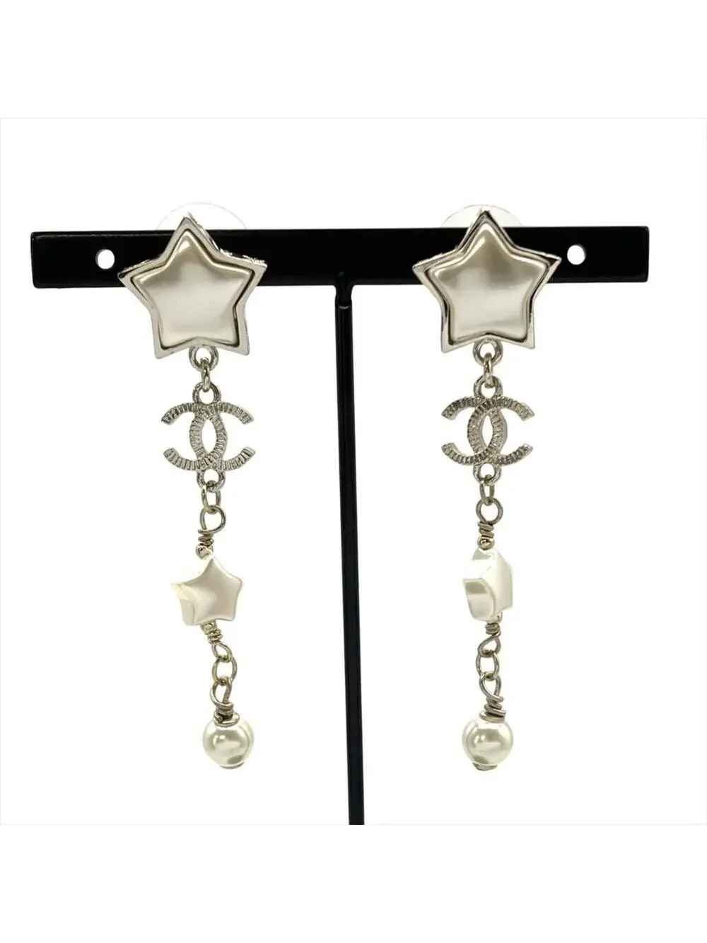 Chanel Cc Logo Star Earrings Sterling #343237C84B